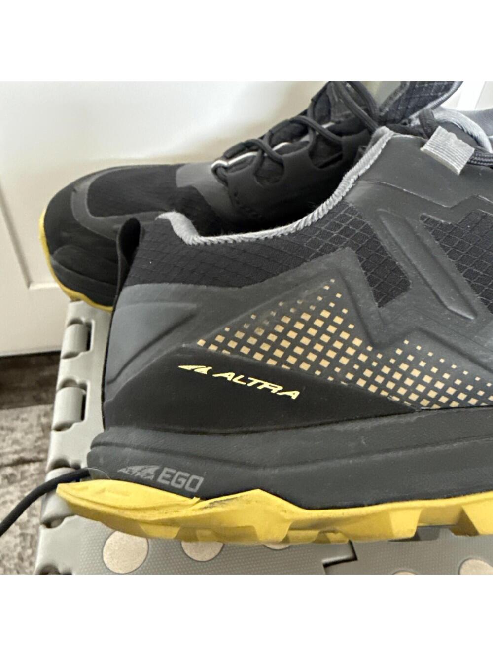 Altra Shoes Mens Size 8 Black Yellow Lone Peak All  WTHR Trail Running Hiking - Picture 9 of 14